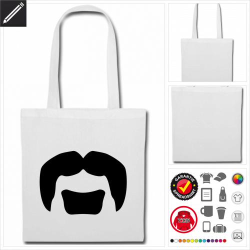 Moustache Stofftasche online zu gestalten