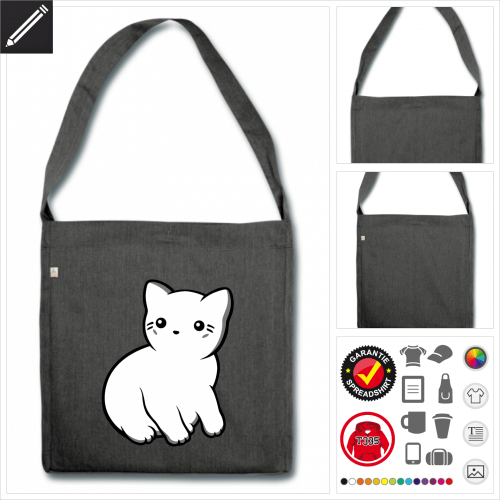 Kawaii Katze Shopper selbst gestalten. Online Druckerei