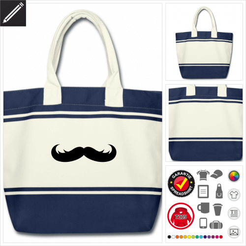 Moustache Schulltertasche online Druckerei, hhe Qualitt