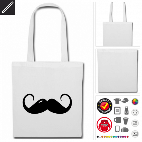 Moustache Stofftasche online Druckerei, höhe Qualität