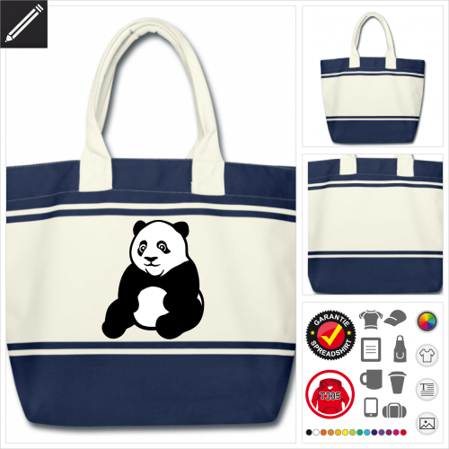 Pandas Schulltertasche selbst gestalten