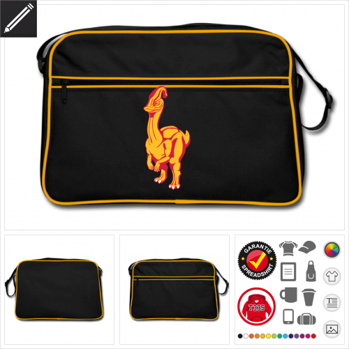 Retro Dinosaurier Tasche gestalten, Druck ab 1 Stuck