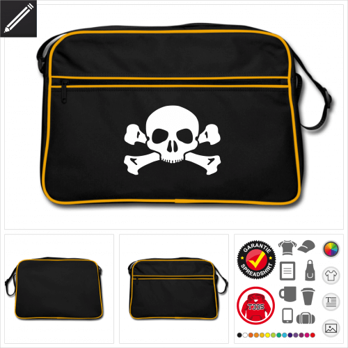 Retro Totenkopf Tasche zu gestalten