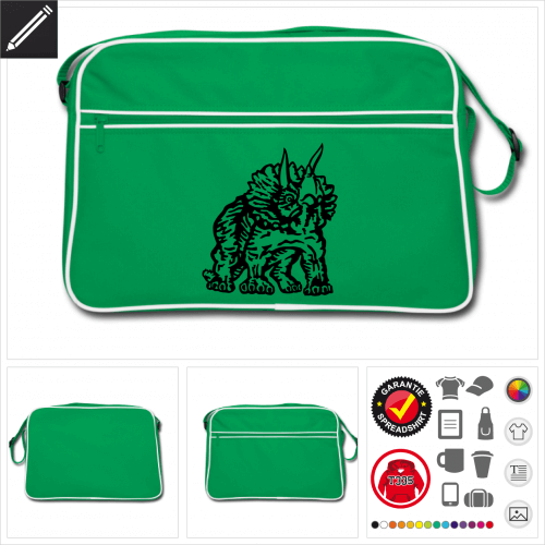 Retro Triceratops Tasche zu gestalten