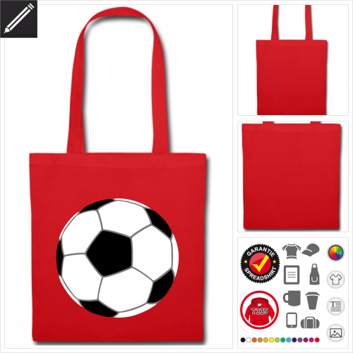 Fuball ball Stofftasche mit Griffen selbst gestalten