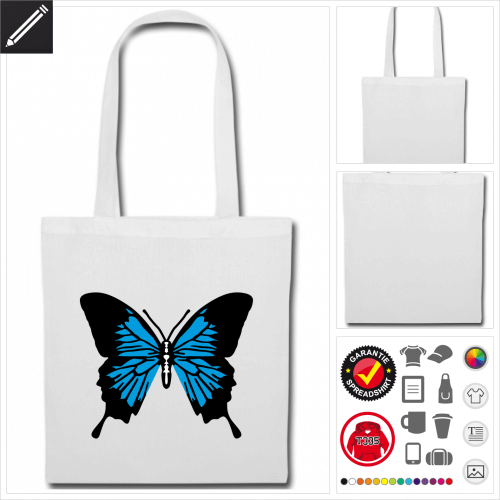 Schmetterling Stofftasche personalisieren