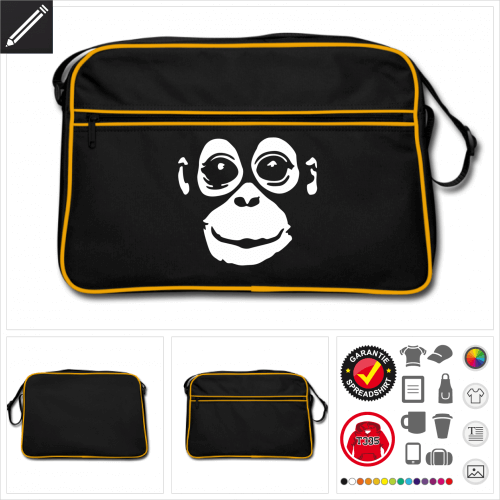 Retro Wildtiere Tasche selbst gestalten