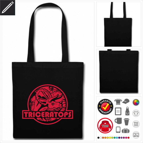 Triceratops Tasche mit Griffen gestalten, Druck ab 1 Stuck