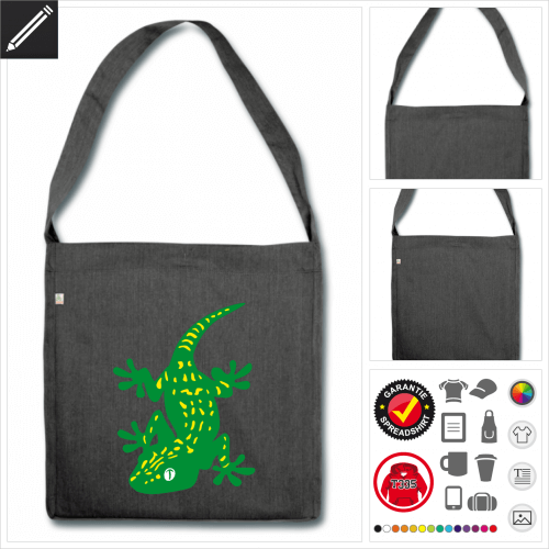 Reptilien Tasche selbst gestalten. Druck ab 1 Stuck