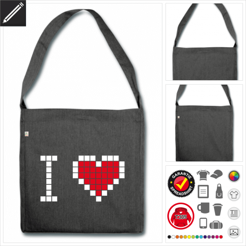 Herz Pixels Shopper personalisieren