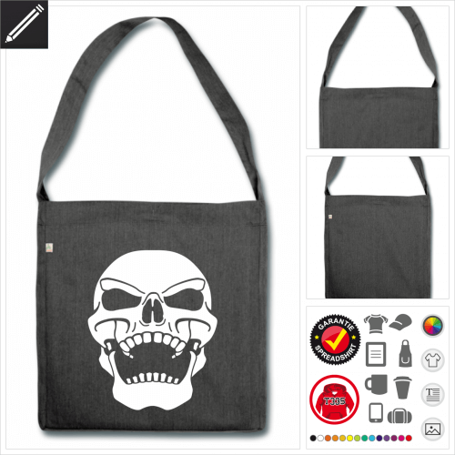 grosse Totenkopf Shopper selbst gestalten