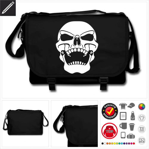 Totenkopf Schulltertasche online Druckerei, hhe Qualitt