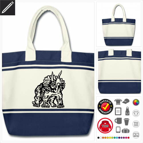 Triceratops Dinosaurier Schulltertasche online Druckerei, hhe Qualitt