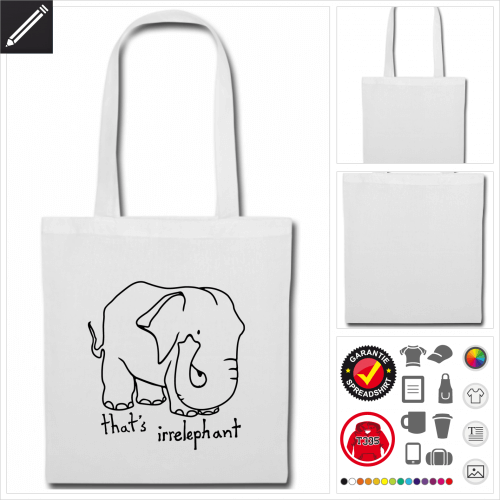 rote Irrelephant Stofftasche selbst gestalten