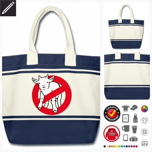 Afraid of no goat Schulltertasche selbst gestalten. Druck ab 1 Stuck