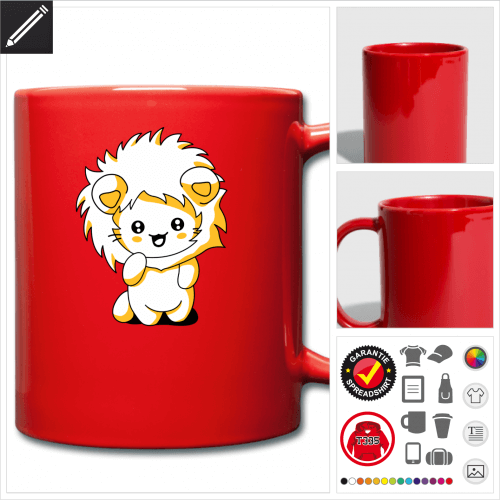 farbige Ktzchen kawaii Tasse online zu gestalten