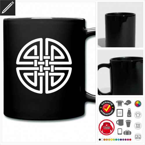 farbige Keltisches Symbol Tasse online zu gestalten