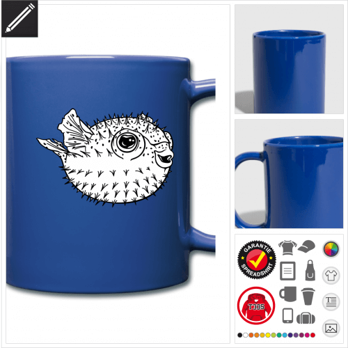 Kugelfisch Tasse zu gestalten