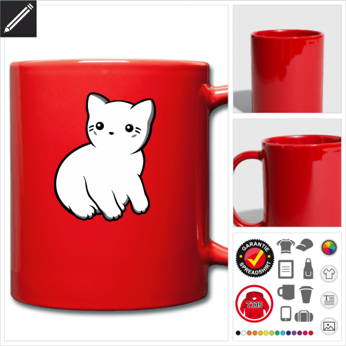 farbige Lustige Katze Tasse selbst gestalten
