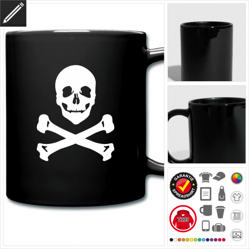 Totenkopf Tasse online Druckerei, hhe Qualitt