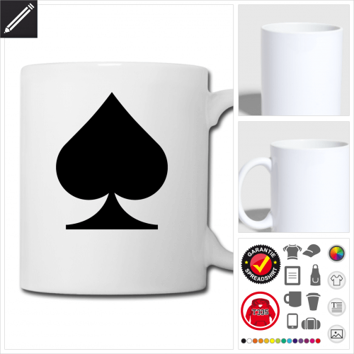 Kartenspiel Tasse online Druckerei, hhe Qualitt