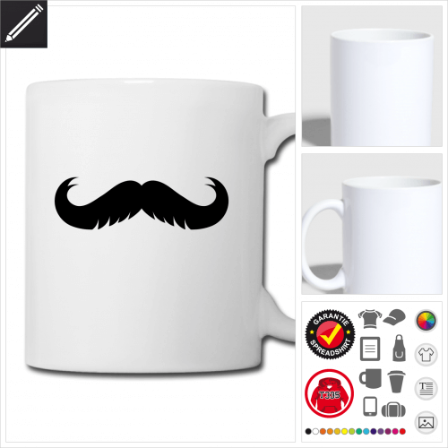 Lustiger Schnurrbart Tasse personalisieren