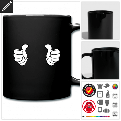 Thumbs Tasse selbst gestalten. Online Druckerei