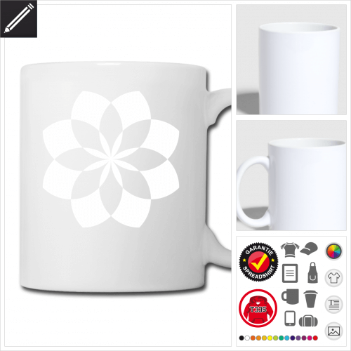 Lotus Tasse selbst gestalten. Online Druckerei