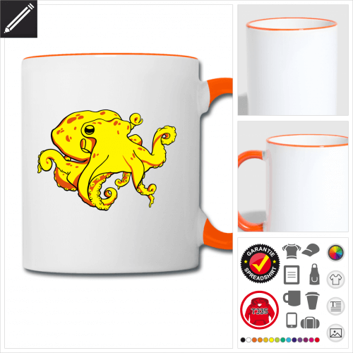 Kraken Tasse selbst gestalten. Druck ab 1 Stuck