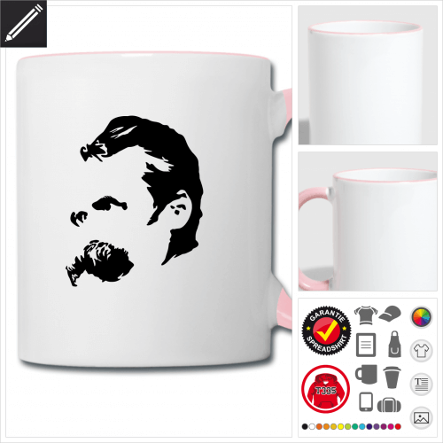 zweifarbige Nietzsche Tasse selbst gestalten. Online Druckerei