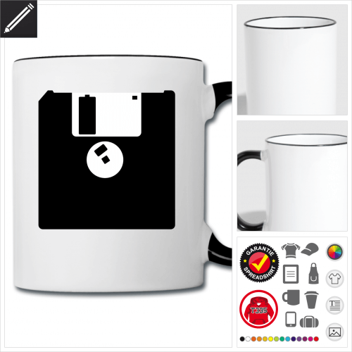 Diskette Tasse personalisieren